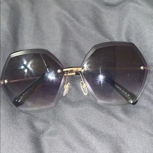Black and Clear Ombré Sunglasses